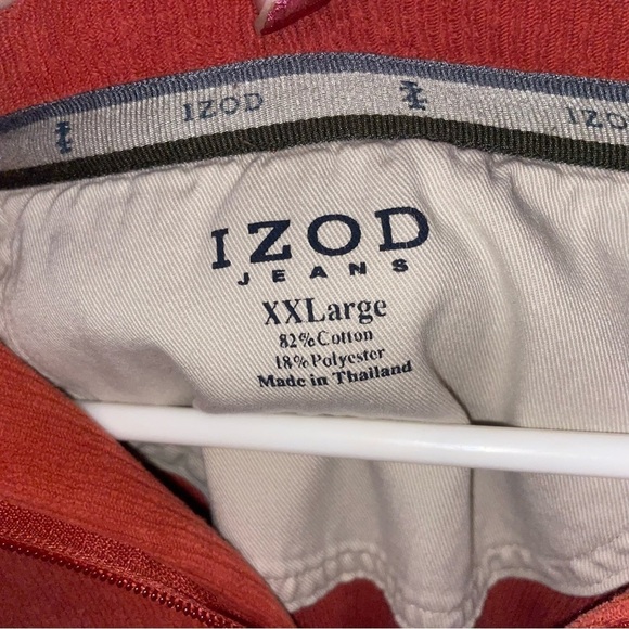 Mens Burnt Orange IZod Soft Quarter Zip Collared Pull Over Comfy Sweatshirt 2XL - Picture 3 of 7